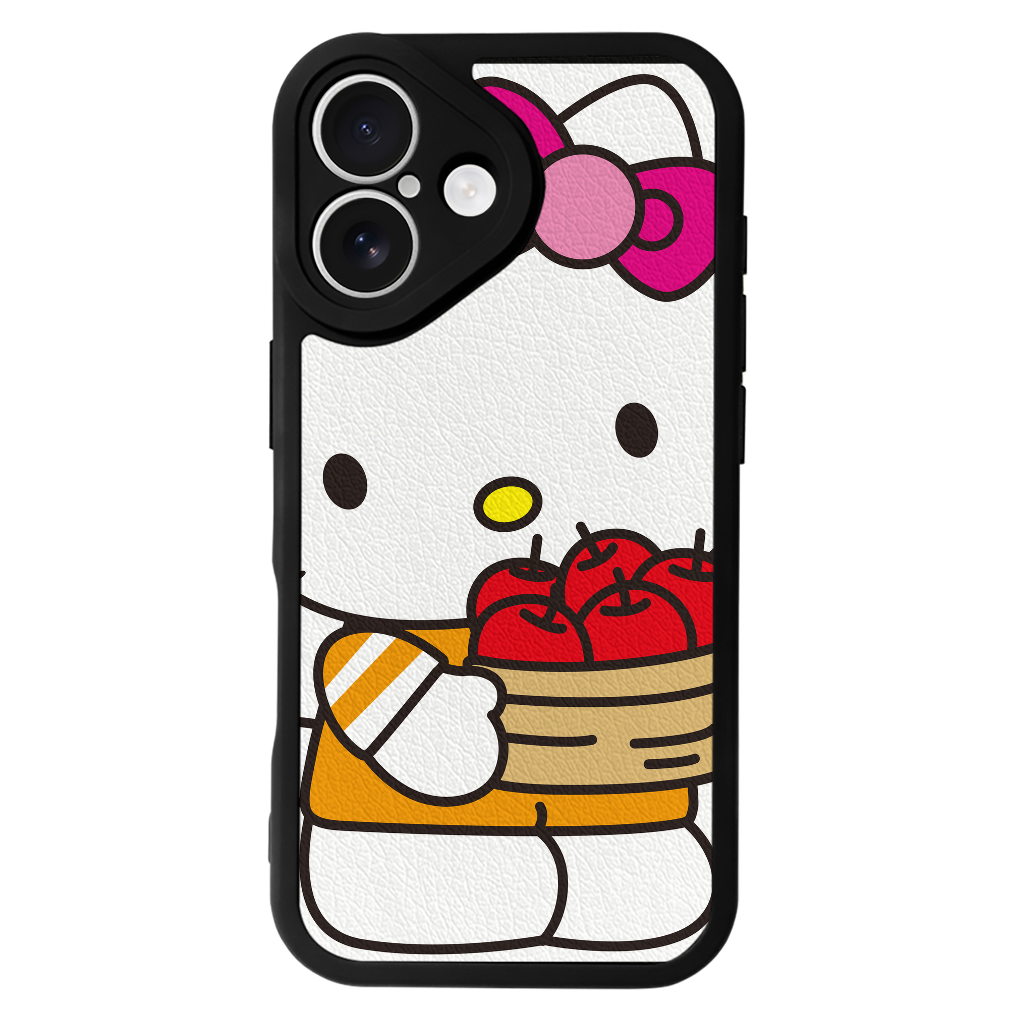 （画像用） Hello Kitty ハローキティ 【iPhone 16シリーズ対応】シリコンスマホケース（レザー調） 材質：シリコン